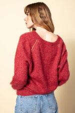 1932 VILMA rauð v hálspeysa með organic á dönsku - Image 2