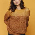 2545 BERTA appelsínugul tvílit peysa á dönsku