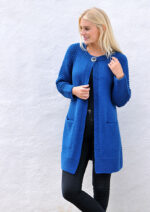 1895 SANNE síð jakkapeysa með tweed á dönsku - Image 2