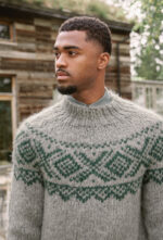 Chunky Marius herrapeysa prjónuð niður frá hálsi