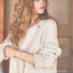 LUN jakkapeysa með hálfklukkuprjóni