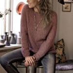 Einföld og falleg silk mohair peysa