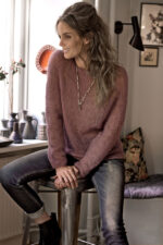 Einföld og falleg silk mohair peysa