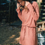 CORAL langerma kjóll