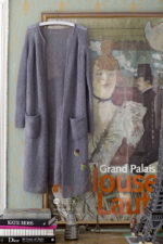 Síð perluprjónsjakkapeysa úr Silk mohair - Image 2