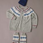 Hneppt Nancy peysa á stúlkur og legghlífar