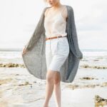 Síð jakkapeysa með löngum lykkjum