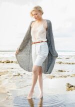 Síð jakkapeysa með löngum lykkjum